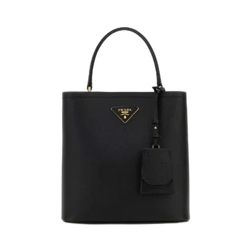 Double Saffiano Logo Plaque Tote Bag