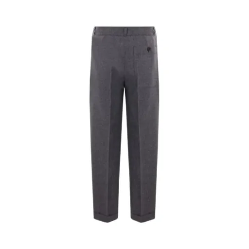 Pleated Turn-Up Hem Trousers