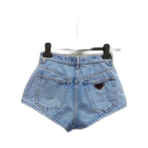 Triangle-Logo Denim Shorts