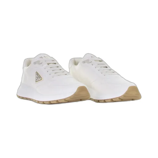 Triangle-Logo Lace-Up Sneakers