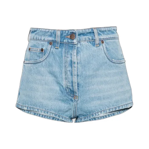 Triangle-Logo Denim Shorts