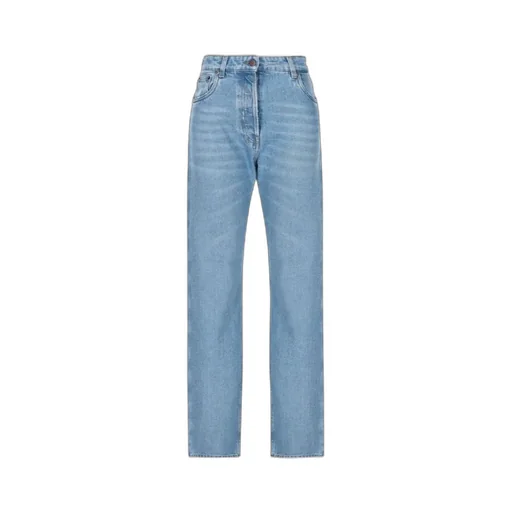 Logo Plaque Straight Leg Jeans