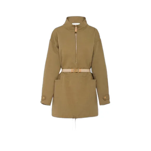 Half-Zipped Drawstring Jacket