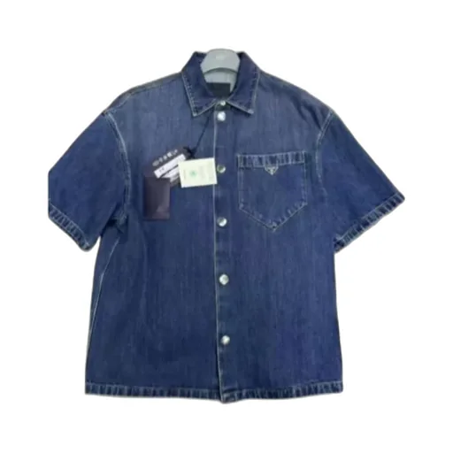 Denim Short-Sleeved Shirt