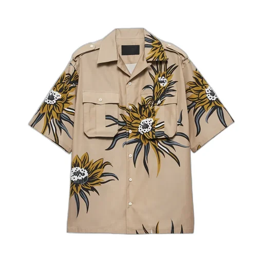 Pattern-Printed Short-Sleeved Shirt