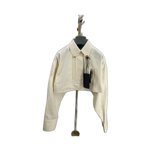 Pintuck-Detail Cropped Jacket