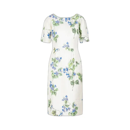 Floral-Print Twill Dress