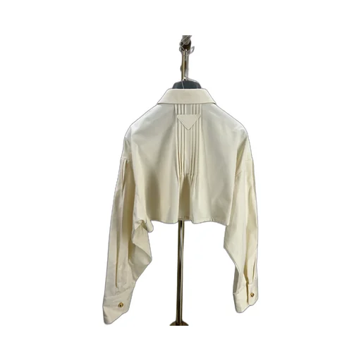 Pintuck-Detail Cropped Jacket
