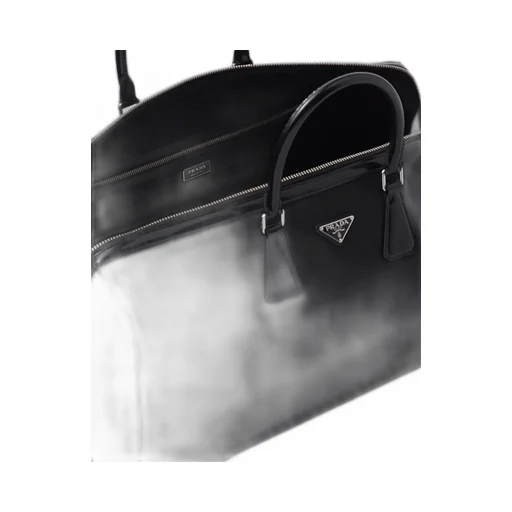 Re-Nylon And Brushed Leather Duffel Bag