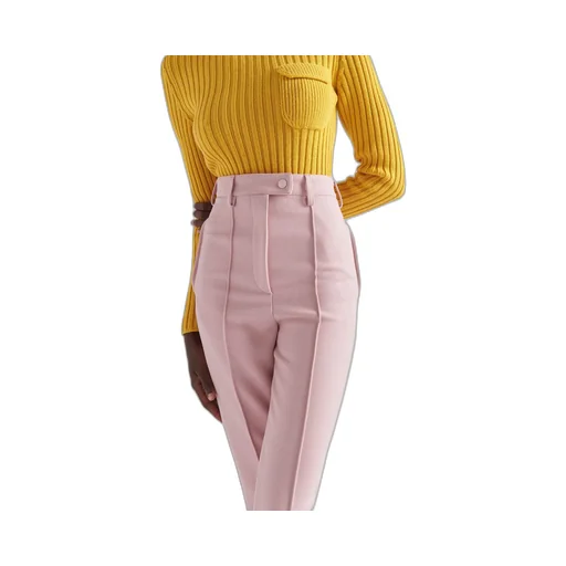 High-Waist Tapered-Leg Trousers