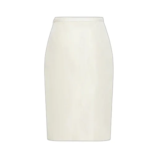High-Waist Logo-Buckle Straight Faille Skirt