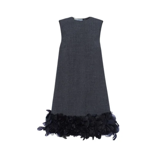 Embroidered Wool Mini-Dress