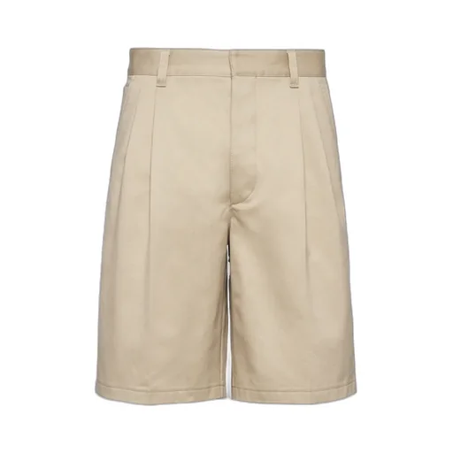 Pleated Knee-Length Shorts