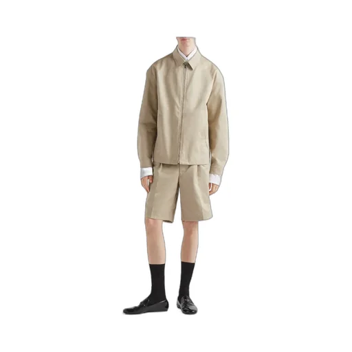 Pleated Knee-Length Shorts