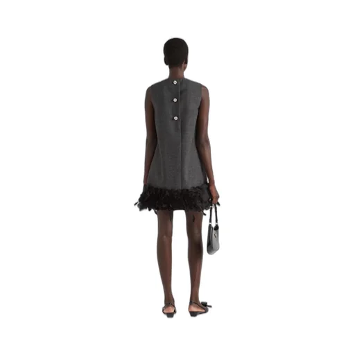 Embroidered Wool Mini-Dress