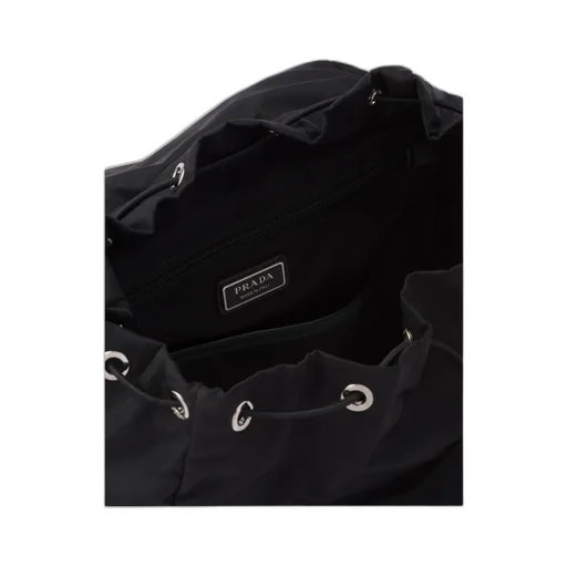 Re-Nylon And Brushed Leather Backpack