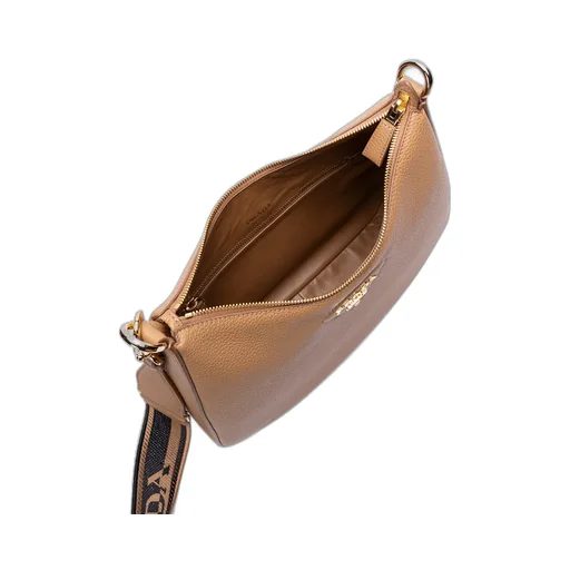 Logo Plaque Zipped Shoulder Bag