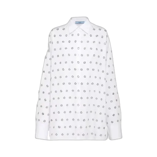 Eyelet-Embellished Button-Up Shirt