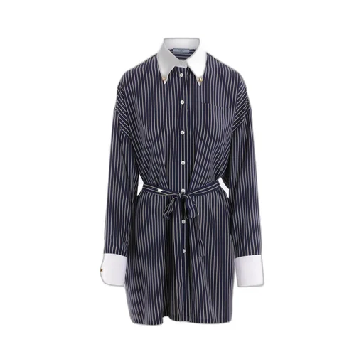Belted Waist Striped Dress