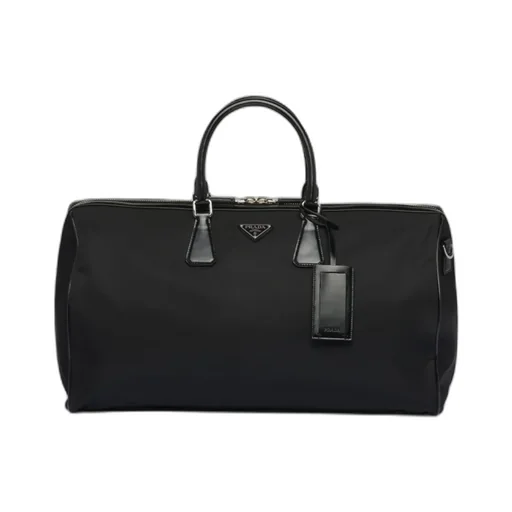 Re-Nylon And Brushed Leather Duffel Bag