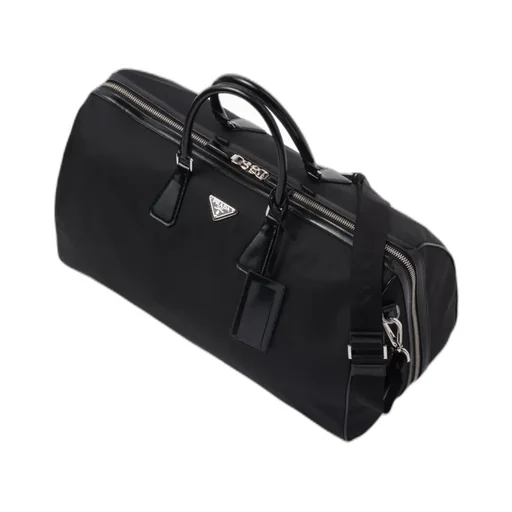 Re-Nylon And Brushed Leather Duffel Bag