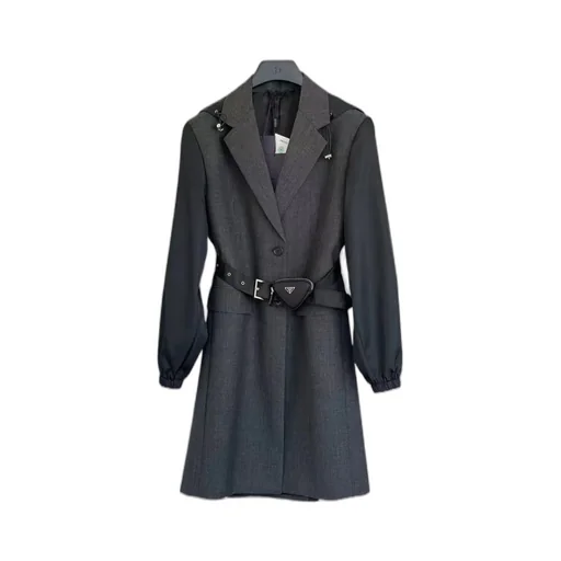 Waistband Single-Breasted Coat