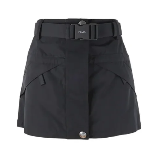 High-Waist Buckled Mini Skirt