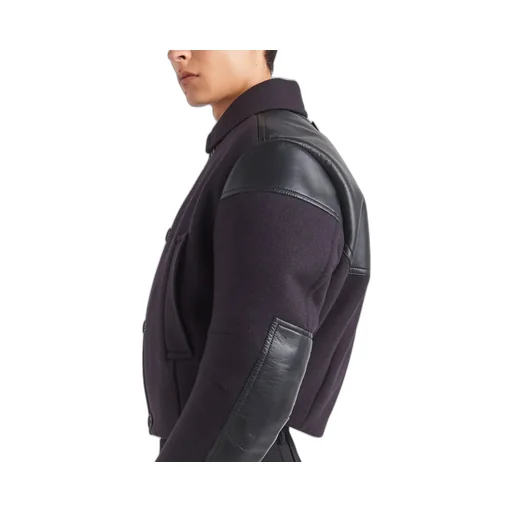 Cropped Wool Blend Down Jacket