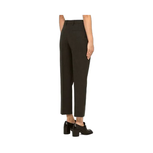 Mid-Rise Zip-Pocket Cropped Trousers