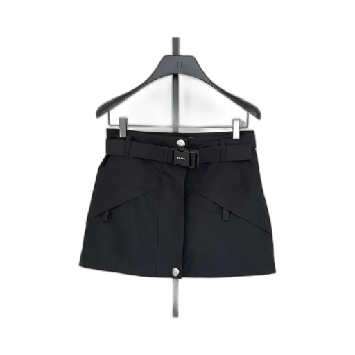 High-Waist Buckled Mini Skirt