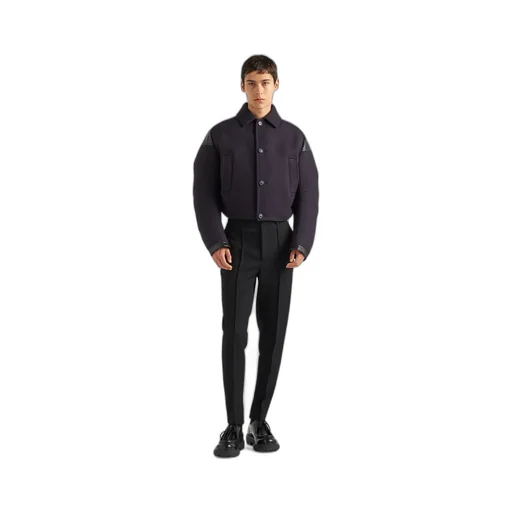 Cropped Wool Blend Down Jacket