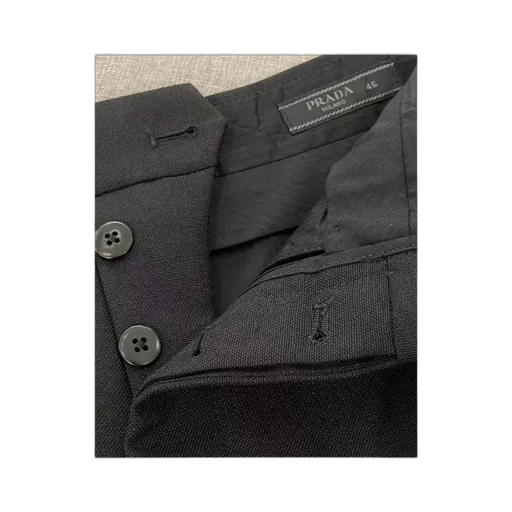 Belt Ring Wool Dress Trousers