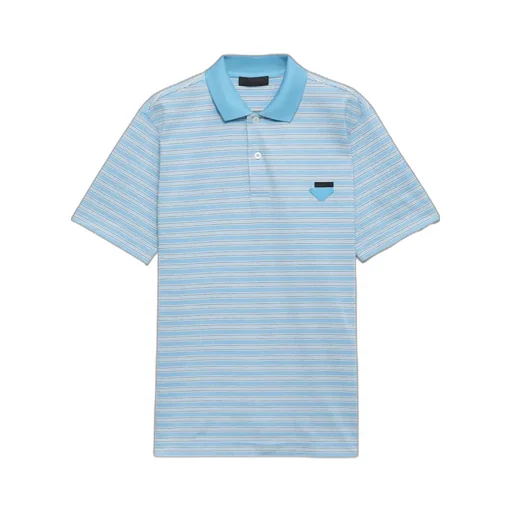 Short-Sleeved Striped Polo Shirt