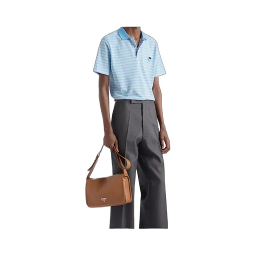 Short-Sleeved Striped Polo Shirt