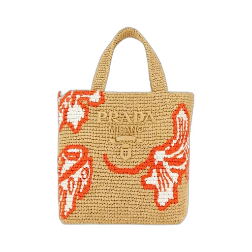 Raffia Floral Tote Bag