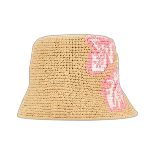 Crochet Floral-Embroidery Bucket Hat