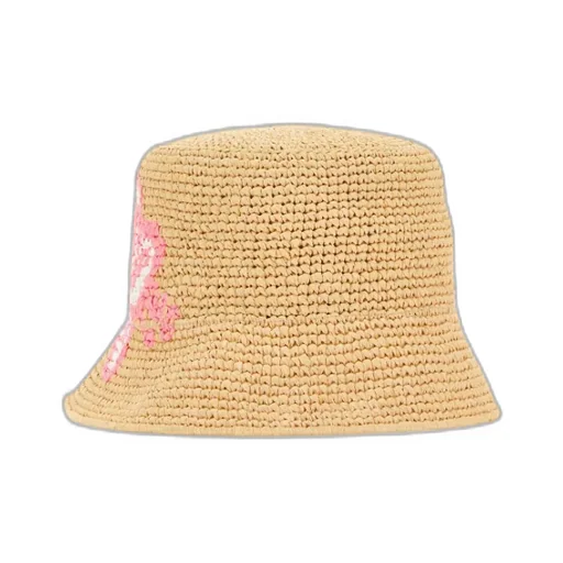 Crochet Floral-Embroidery Bucket Hat