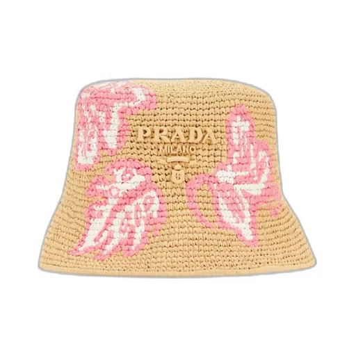 Crochet Floral-Embroidery Bucket Hat