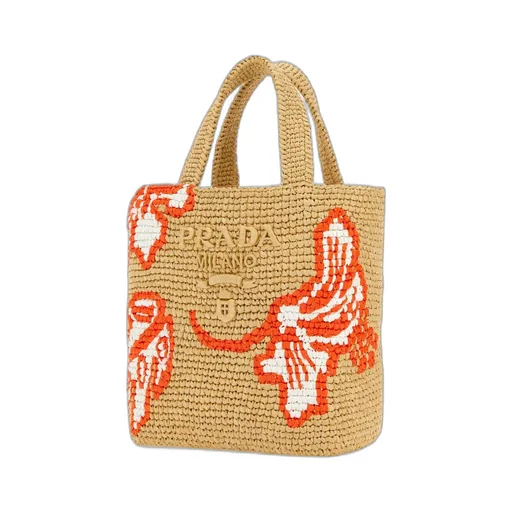 Raffia Floral Tote Bag