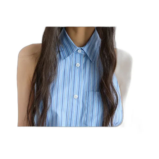 Sleeveless Striped Halterneck Shirt