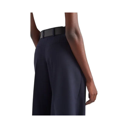 High-Waist Belted Pleated Trousers