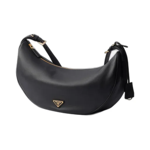 Triangle-Logo Demi-Lune Shoulder Bag