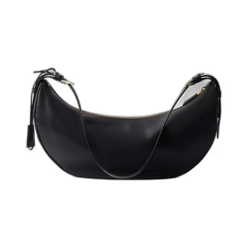 Triangle-Logo Demi-Lune Shoulder Bag