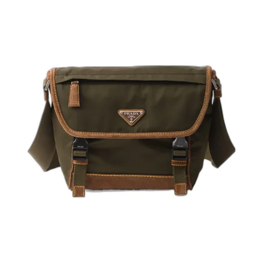Re-Nylon Triangle-Logo Panelled Messenger Bag