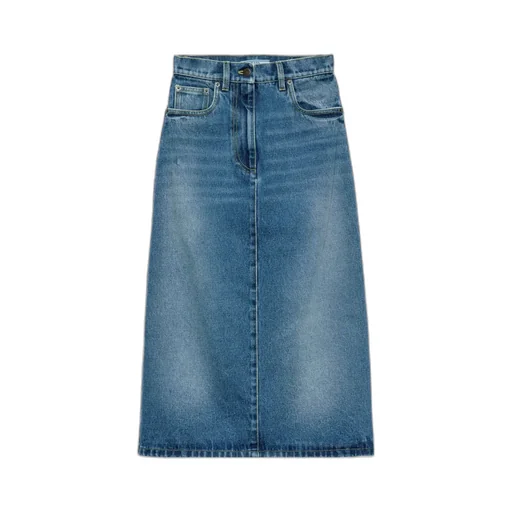 Logo-Patch Denim Skirt