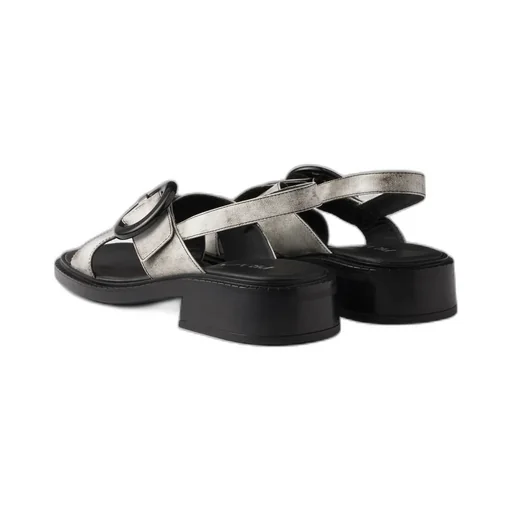 Brushed Leather Sandals With Buckle
