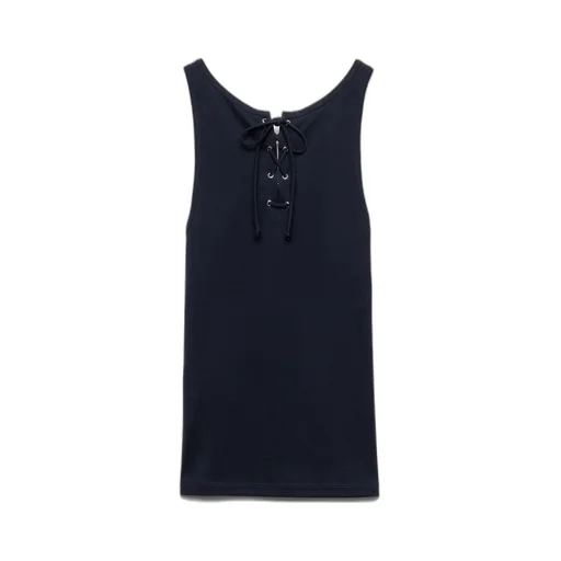 Triangle-Patch Scoop Neck Tank Top