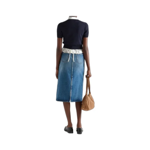 Logo-Patch Denim Skirt