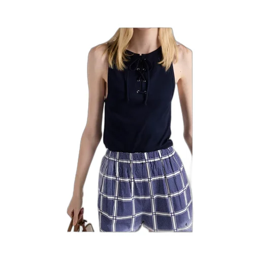 Triangle-Patch Scoop Neck Tank Top