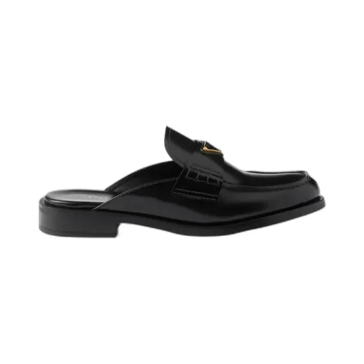 Brushed Leather Mules